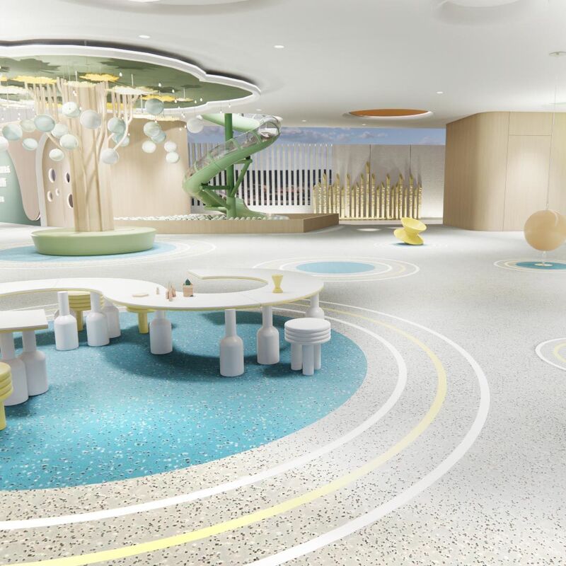 Relle Kindergarten R11 Grade Anti-Slip Carborundum Flooring (Eco-Friendly Anti-Collision)