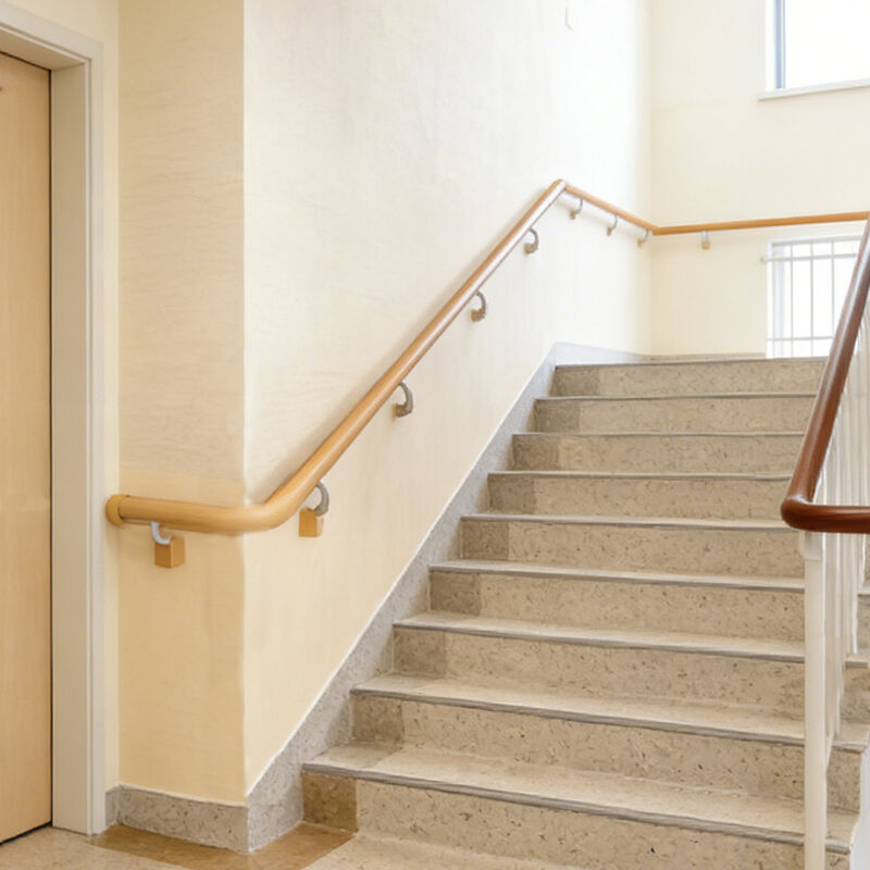 Relle Wood Grain Wall Mounted Stair Handrail, Corridor Safety Grab Bar